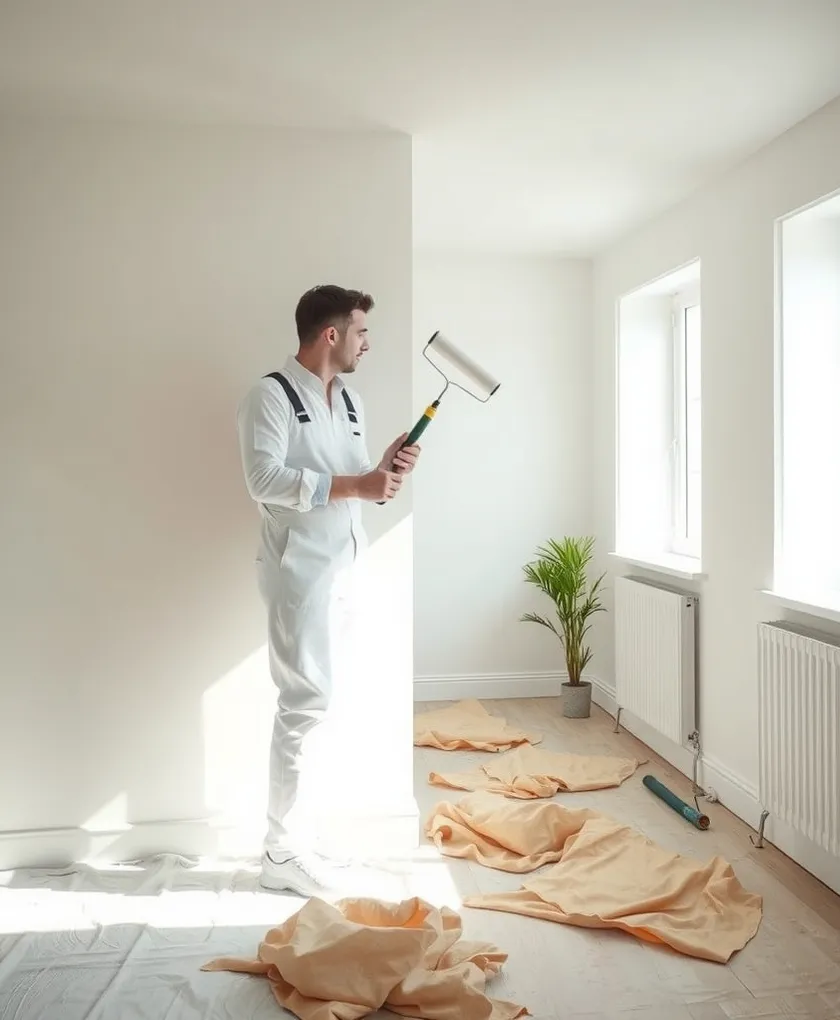 Peintre en bâtiment au travail à Lille